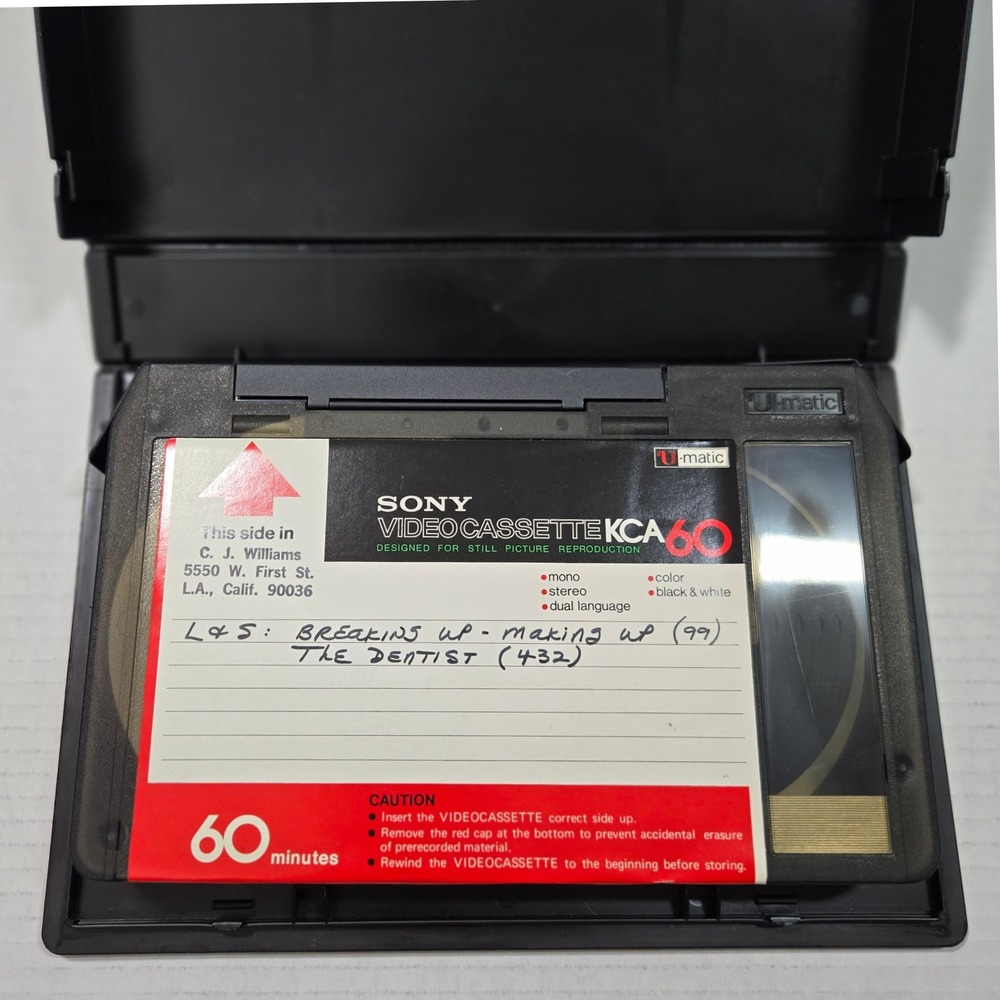Vintage Sony 3/4 U-Matic Tape Laverne Shirley L&S Breaking Up The Dentist TV